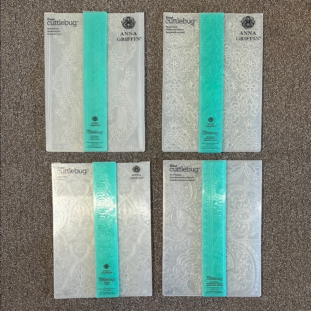 Anna Griffin Embossing Folders Lot Of 4